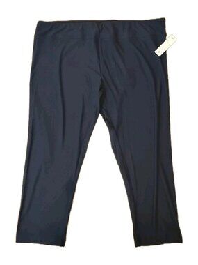 Womens 3XL High Rise Active Yoga Gym Short Leggings Capri Navy NWT Stretch Soft